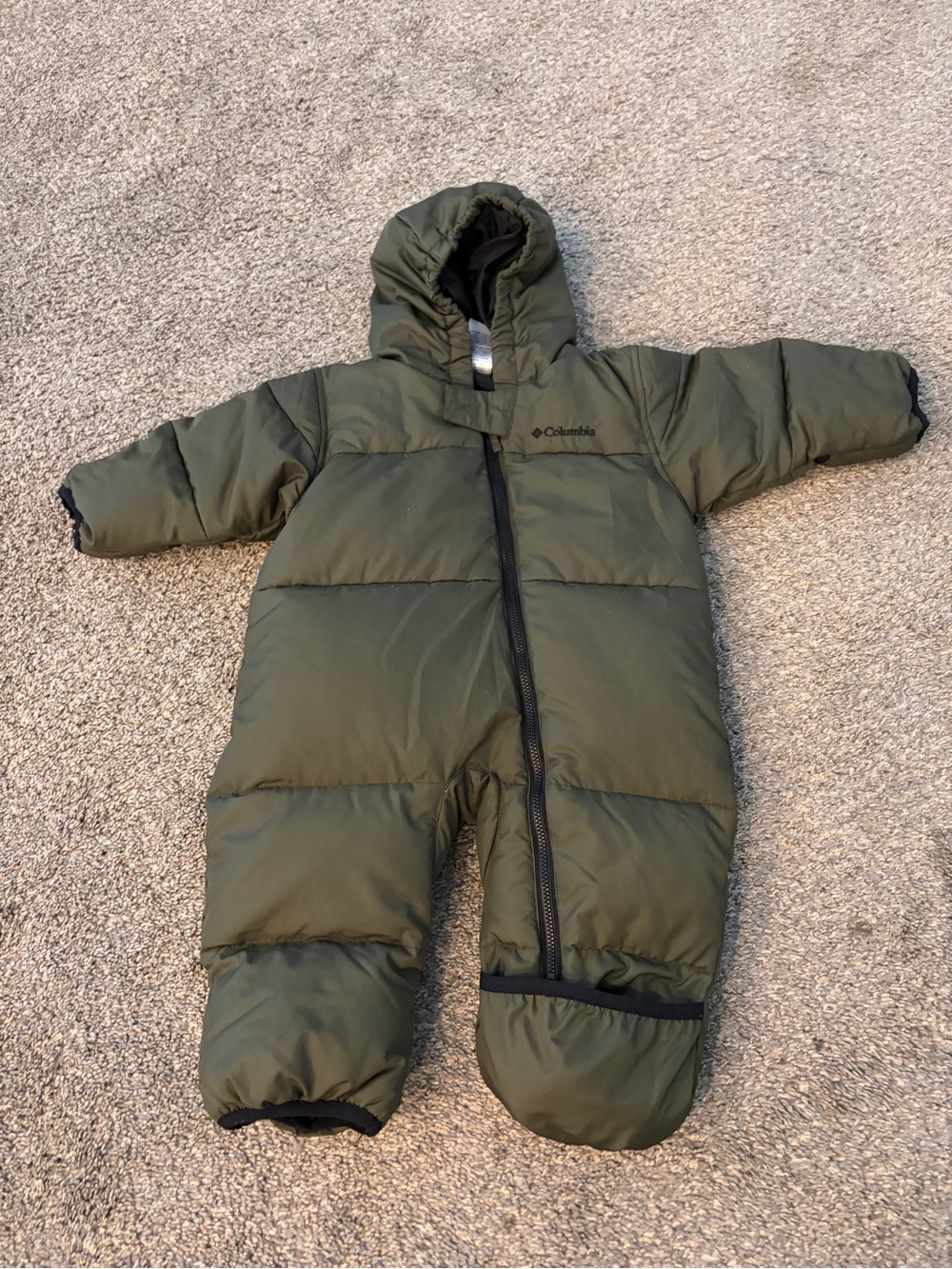 Columbia Olive Green Infant Insulated One-Piece Snowsuit